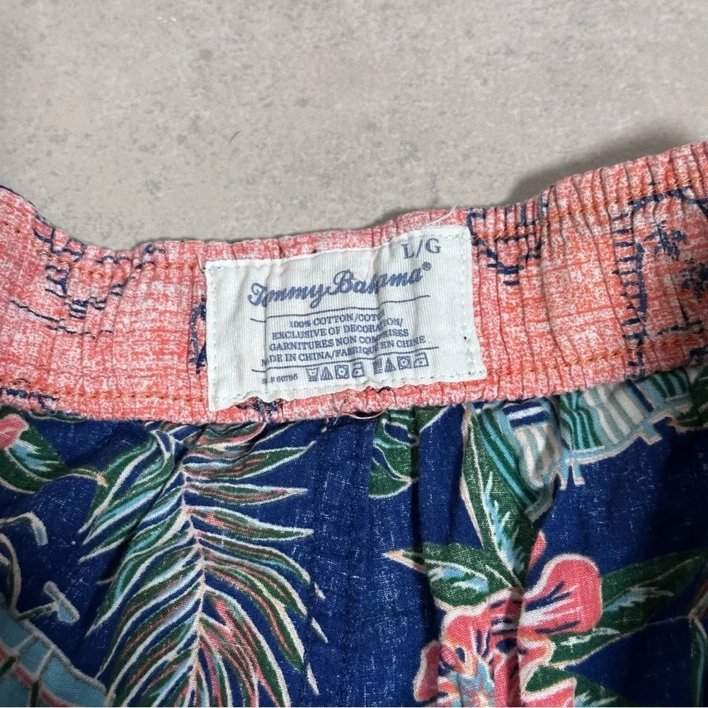 Tommy Bahama Men Scenic Woven Lounge Blue Floral ‎ Swim Trunks Shorts size L